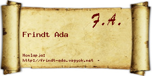 Frindt Ada névjegykártya